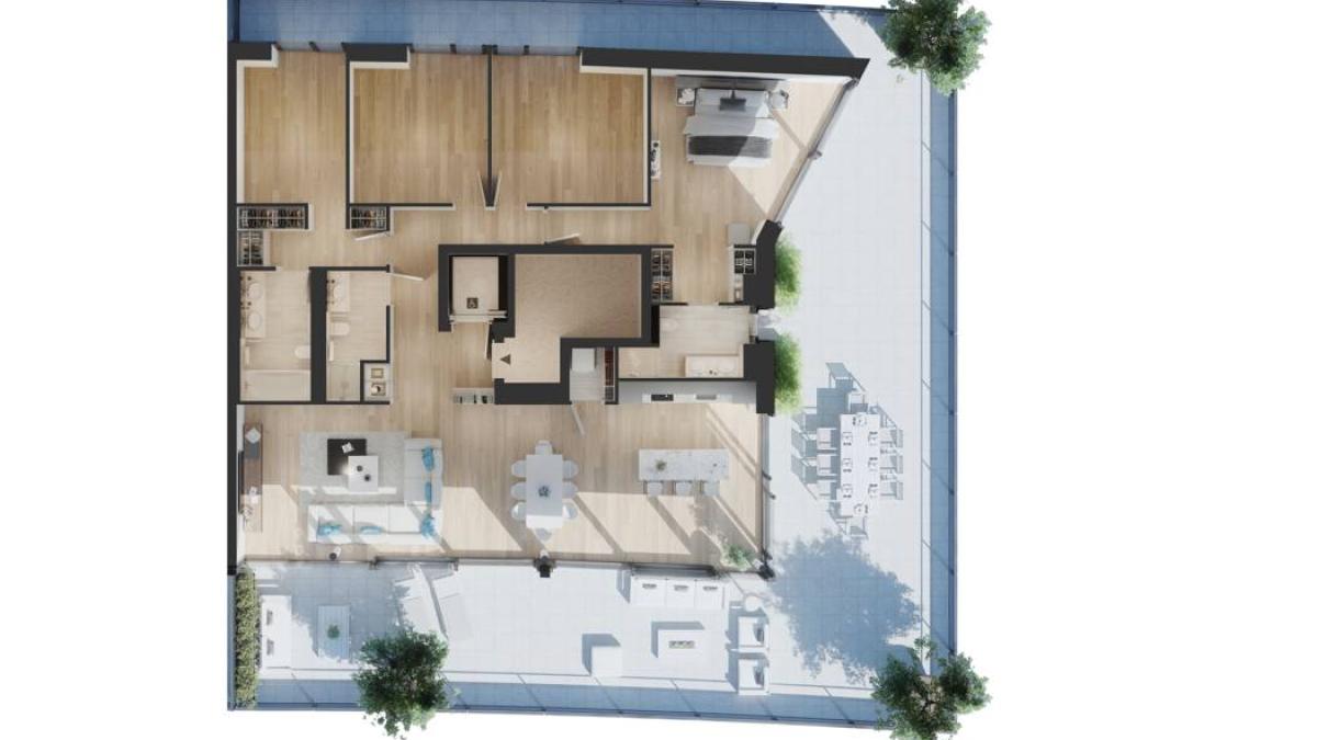 UNIQUE! Attique de 5.5 pièces de 180m2 bénéficiant d'un rooftop terrasse de 168m2 avec vue panoramique sur le lac et les Alpes