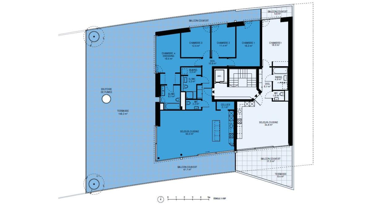 Nouvelle promotion : appartement de 5.5 pièces avec balcon couvert et terrasse