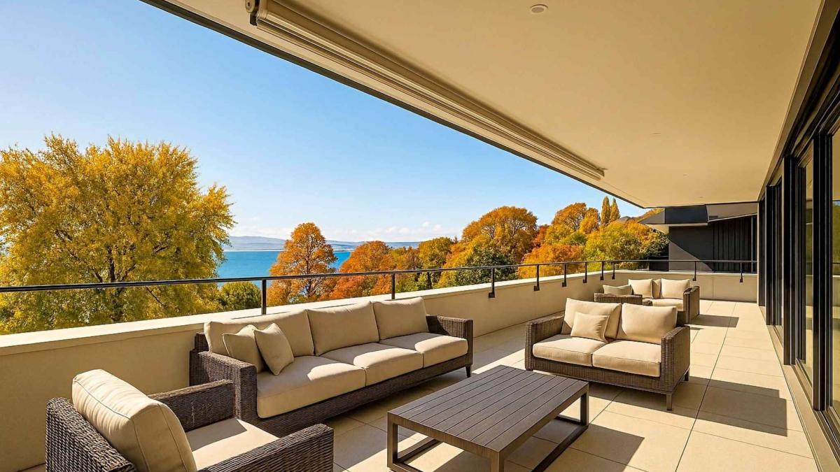 Luxueux 4.5 pièces traversant avec balcon couvert de 76m2 et vue lac