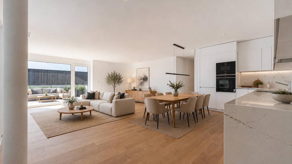 Luxueux 4.5 pièces traversant avec balcon couvert de 76m2 et vue lac