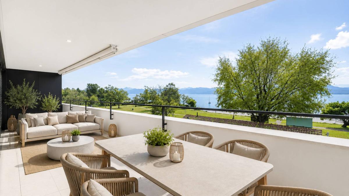Luxueux 4.5 pièces traversant avec balcon couvert de 76m2 et vue lac