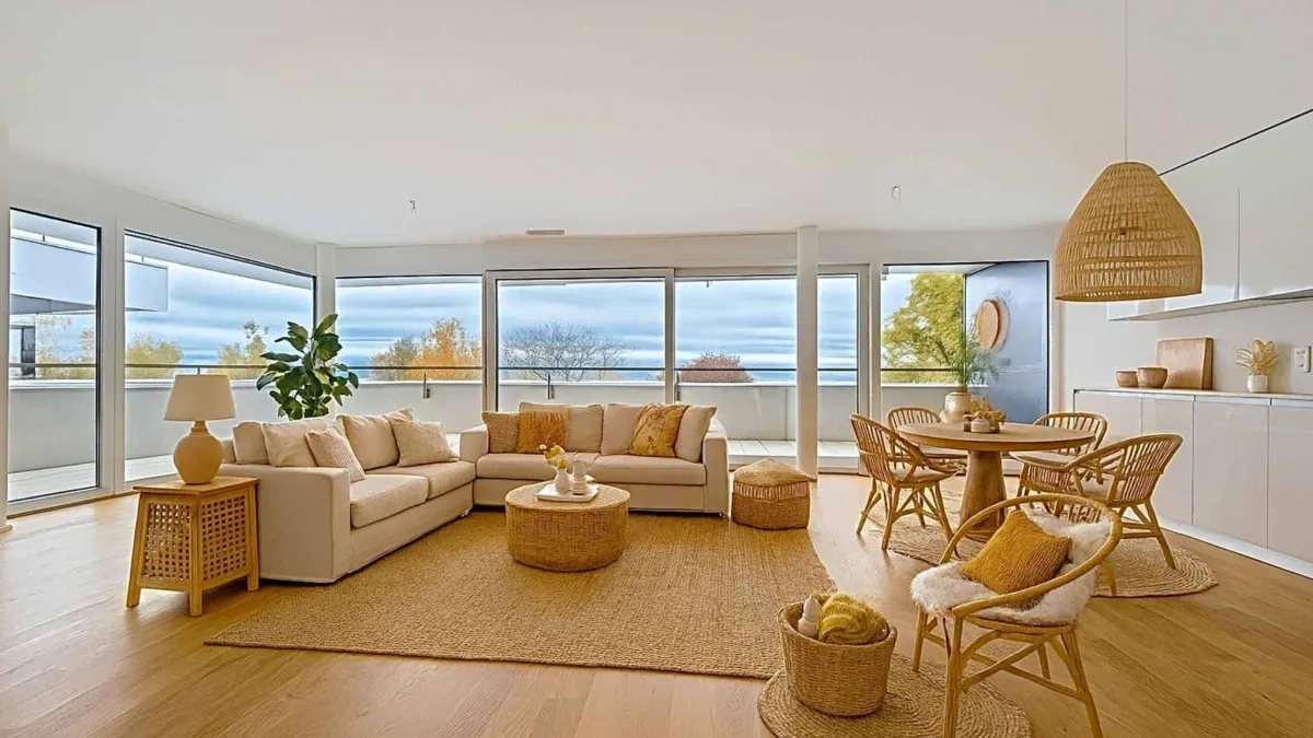 Luxueux 4.5 pièces traversant avec balcon couvert de 76m2 et vue lac