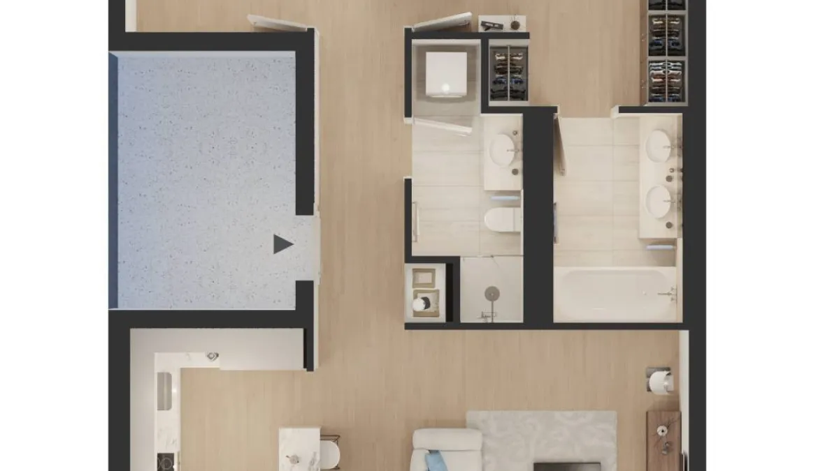 Luxueux 4.5 pièces traversant avec balcon couvert de 76m2