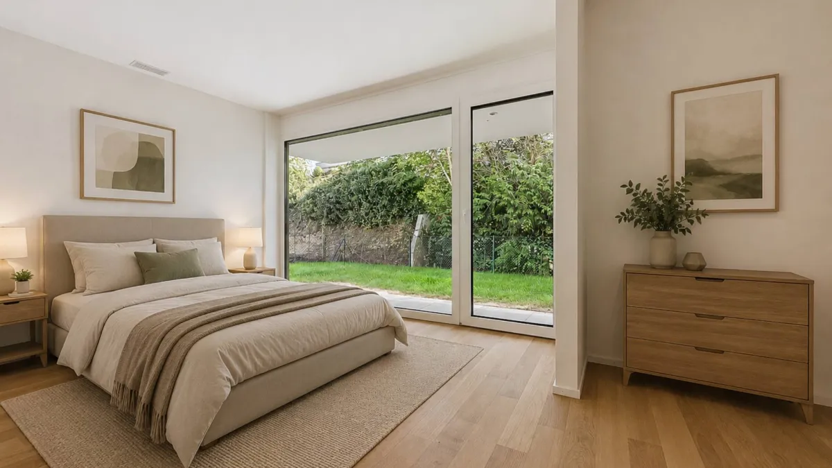 Exceptionnel 5.5 pièces au rez-de-chaussée avec terrasse et jardin privatif vue lac