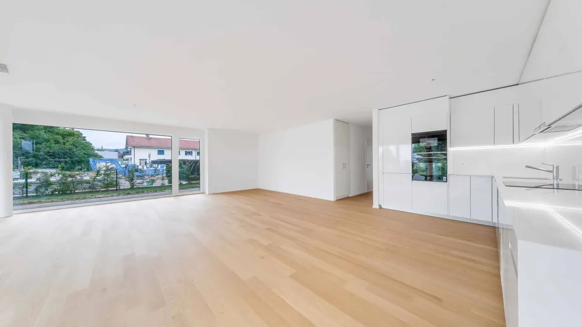 Appartement neuf de 5.5 pièces avec terrasse couverte et jardin