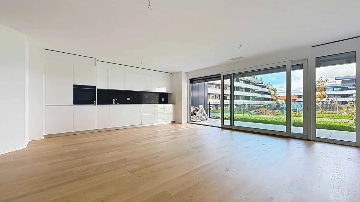 Appartement neuf de 3.5 pièces avec 2 terrasses et 2 jardins Ouest/Est