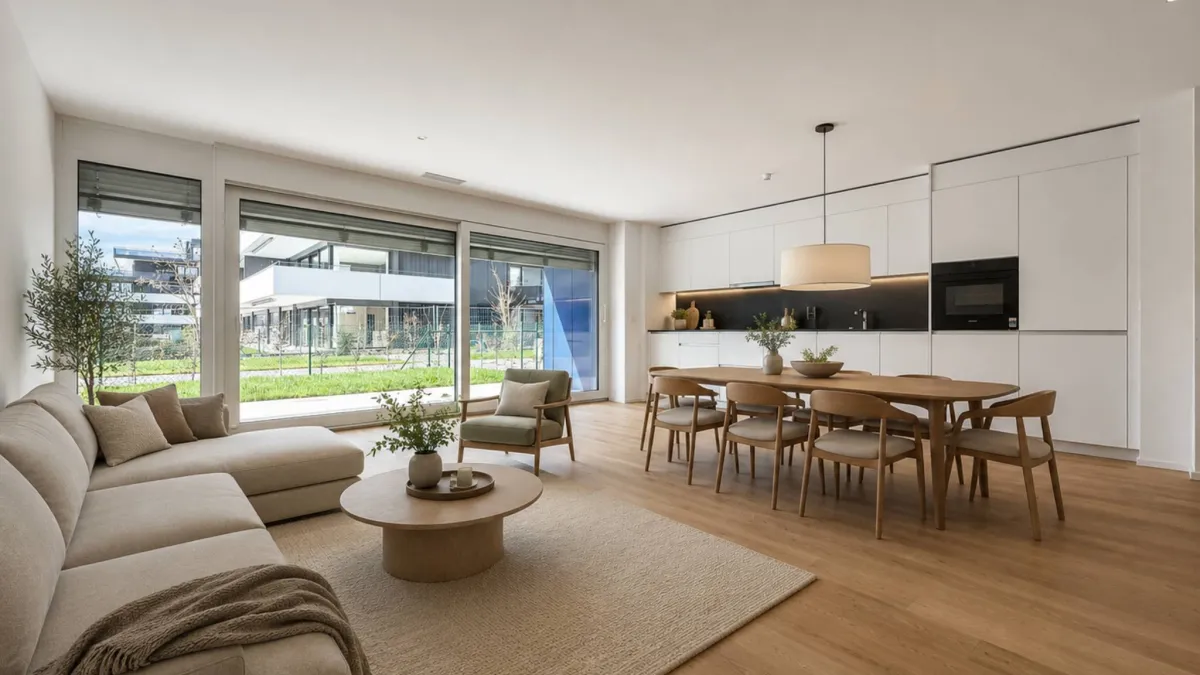 Appartement neuf de 3.5 pièces avec terrasses et jardins