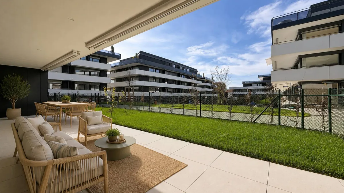 Appartement neuf de 3.5 pièces avec terrasses et jardins