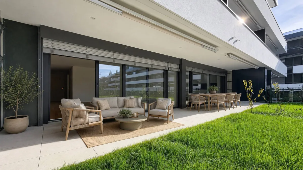 Appartement neuf de 3.5 pièces avec terrasses et jardins