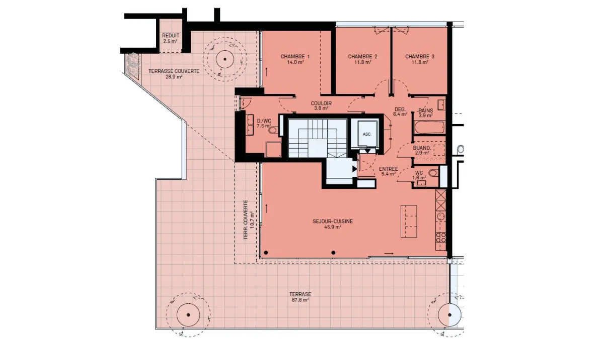 Attique neuf de 4.5 pièces avec rooftop terrasse