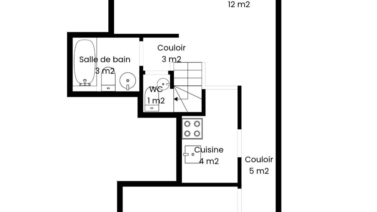 Appartement de 3.5 pièces de 63m2 en duplex dans les combles avec balcons et vue imprenable
