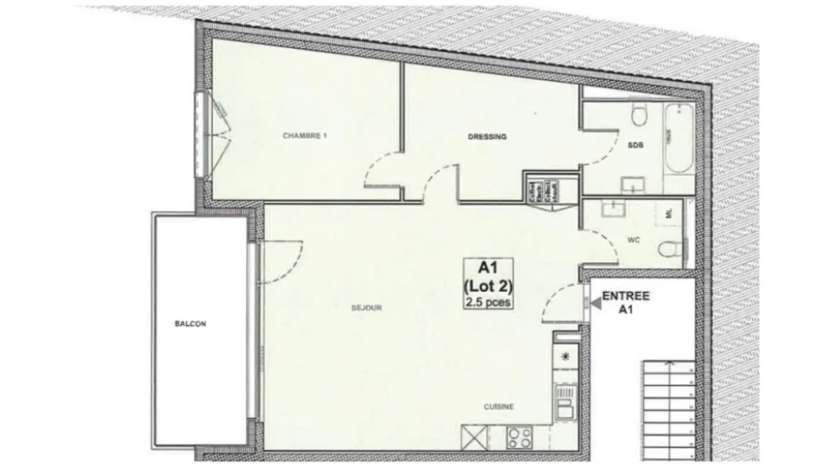 Spacieux 2.5 pièces de 81M2 avec balcon