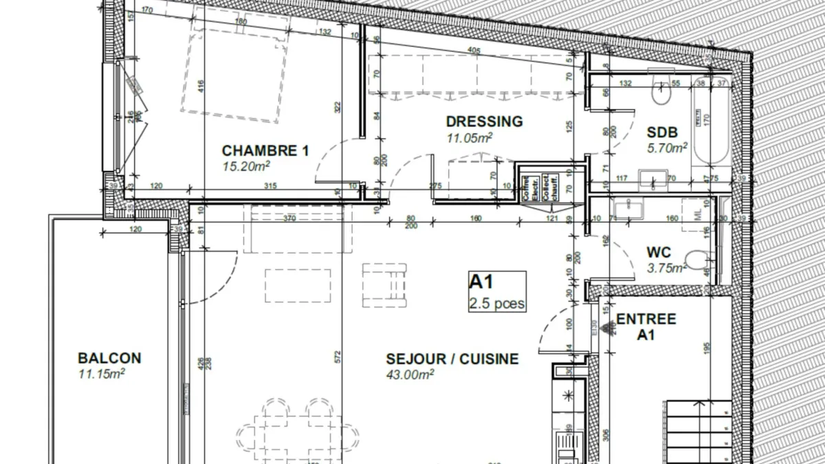 2.5 pièces NEUF lumineux orienté sud-ouest avec balcon et dressing - Découvrez-le en immersion 3D !