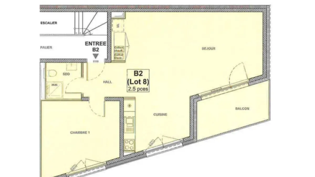 Appartement de 2.5 pièces avec balcon