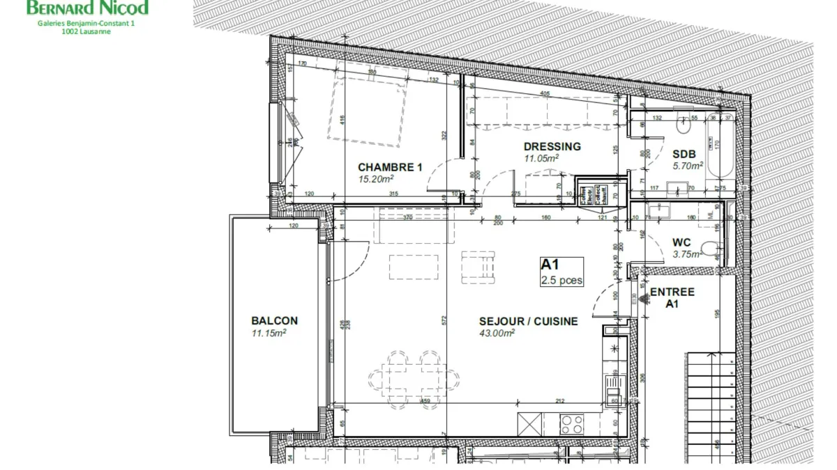Résidence neuve à Chailly ! Appartement de 2.5 pièces avec balcon plein sud