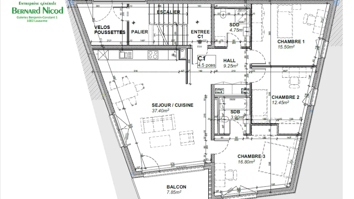 Résidence neuve à Chailly ! Appartement de 4.5 pièces avec balcon plein sud