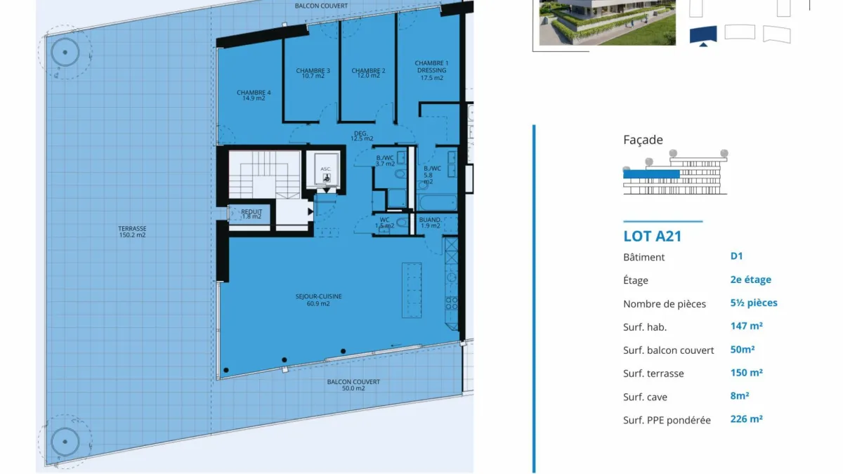 Appartement neuf de 5.5 pièces 