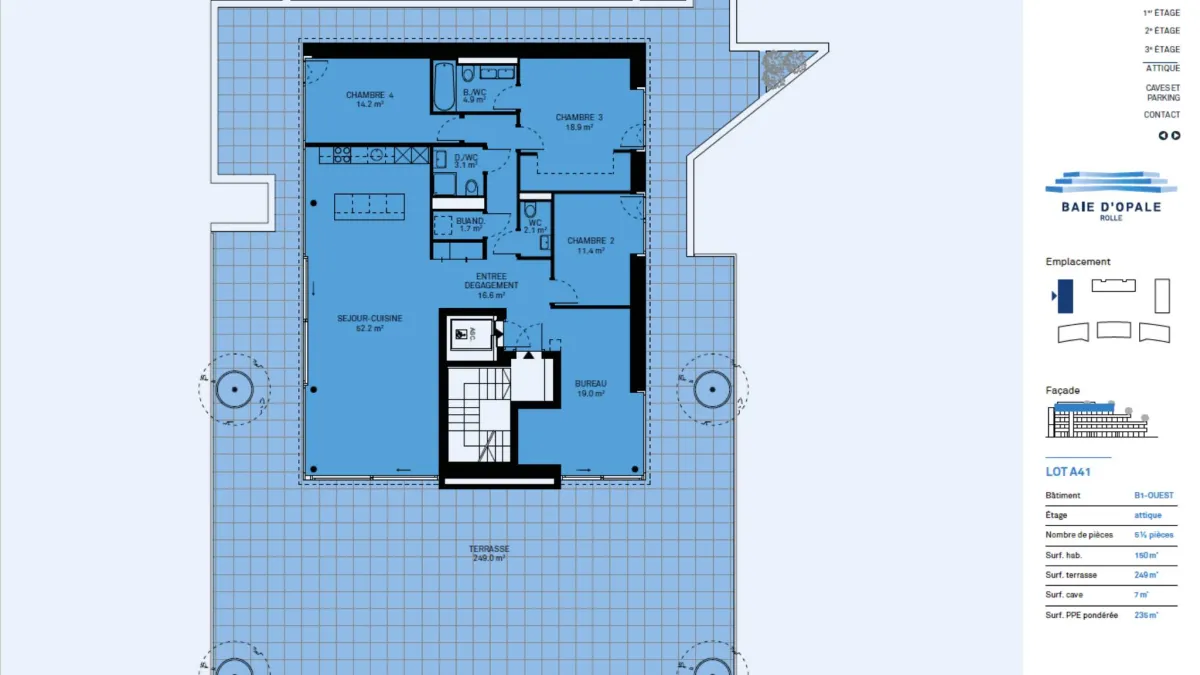 Splendide attique de 5.5 pièces avec terrasse de 249m2