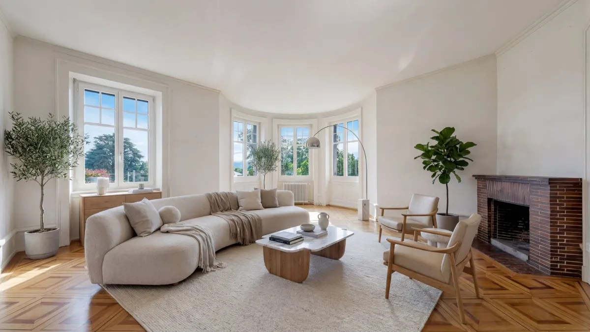 Appartement d'exception au dernier étage avec 2 balcons, à deux pas d'Ouchy