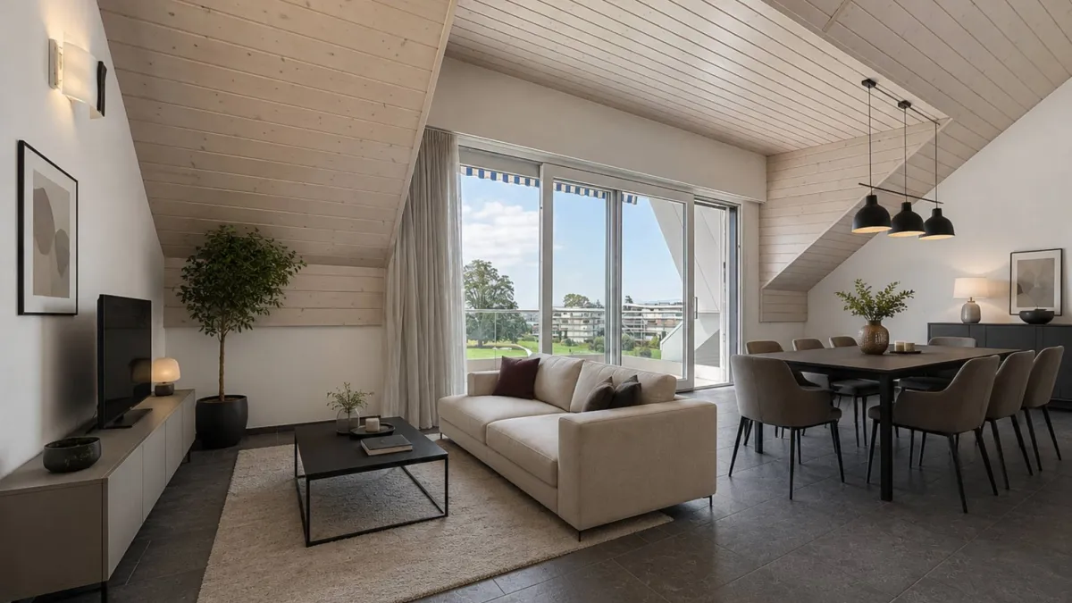 Attique de 5.5 pièces avec vue sur le lac Léman
