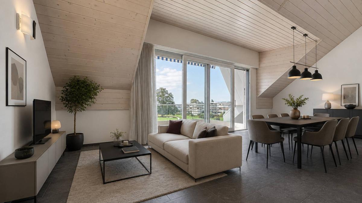 Attique de 5.5 pièces avec vue sur le lac Léman