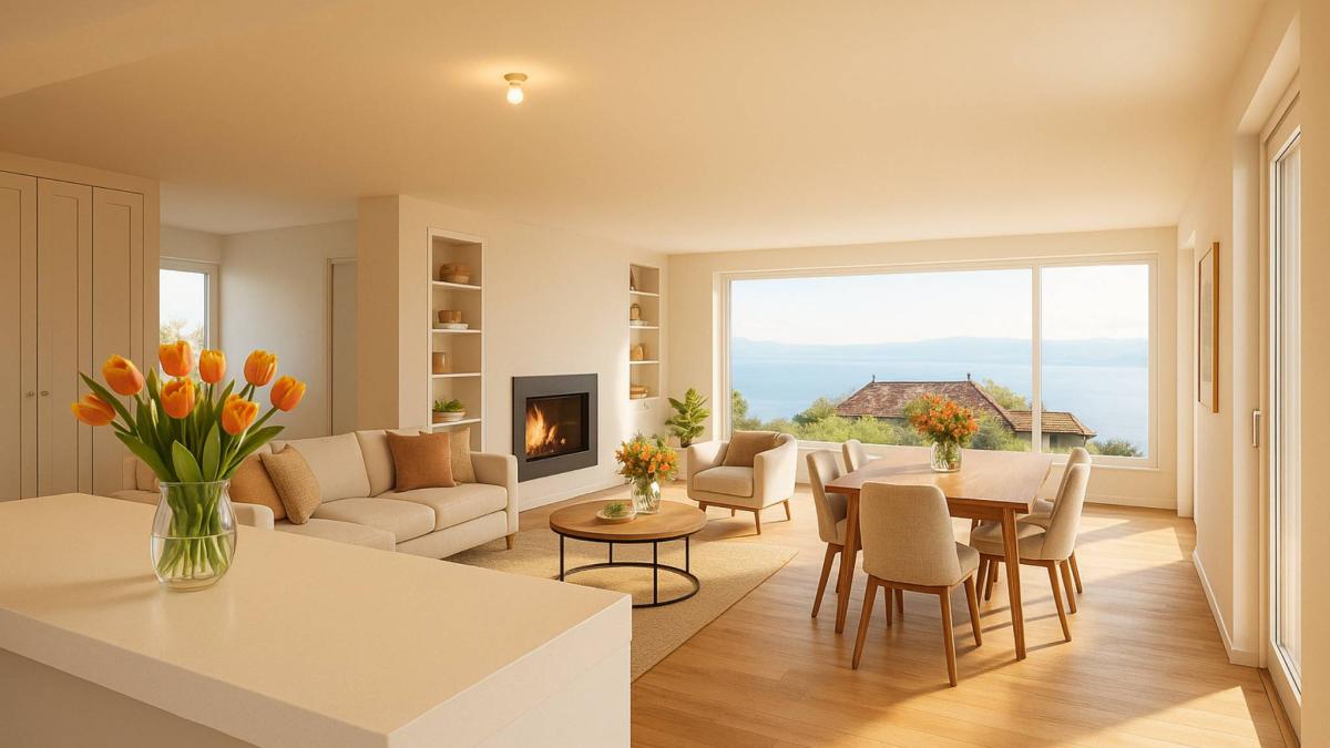 Villa contemporaine avec vue panoramique sur le lac