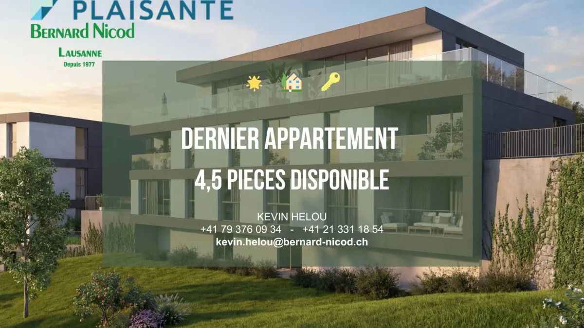 Dernier lot 4,5 pièces, orienté sud.
Finitions au gré de l'acquéreur !