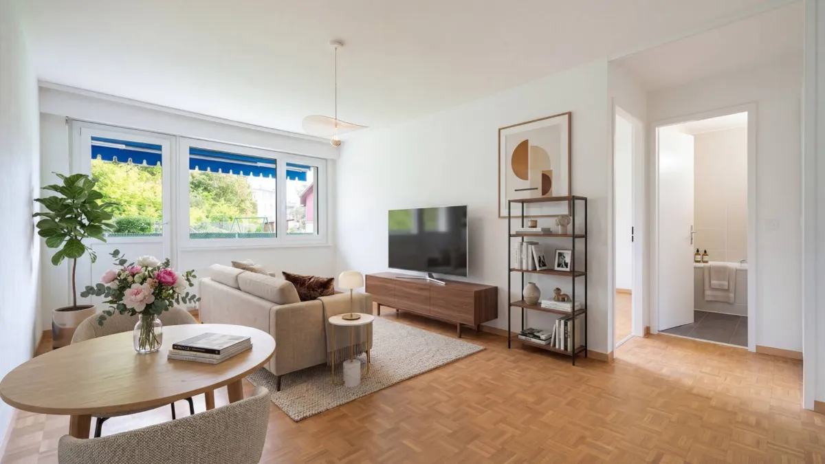 Bel appartement de 2,5 pièces 
en rez de jardin et plein centre ville !