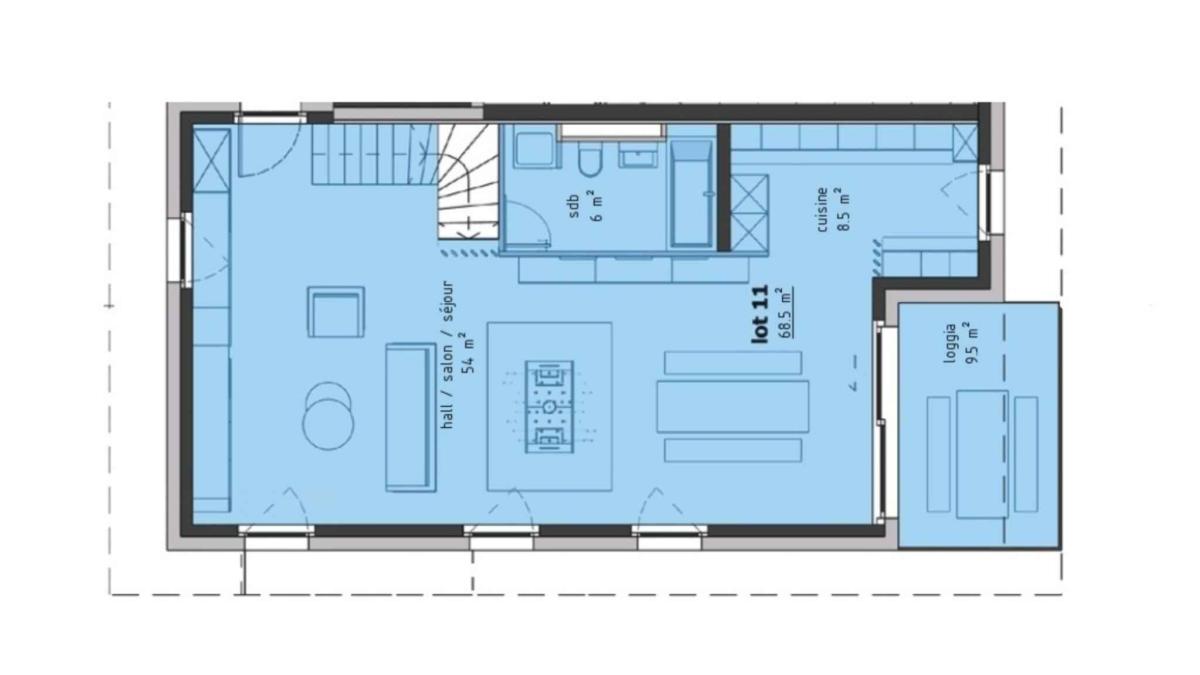 Duplex de 4.5 pièces avec balcons