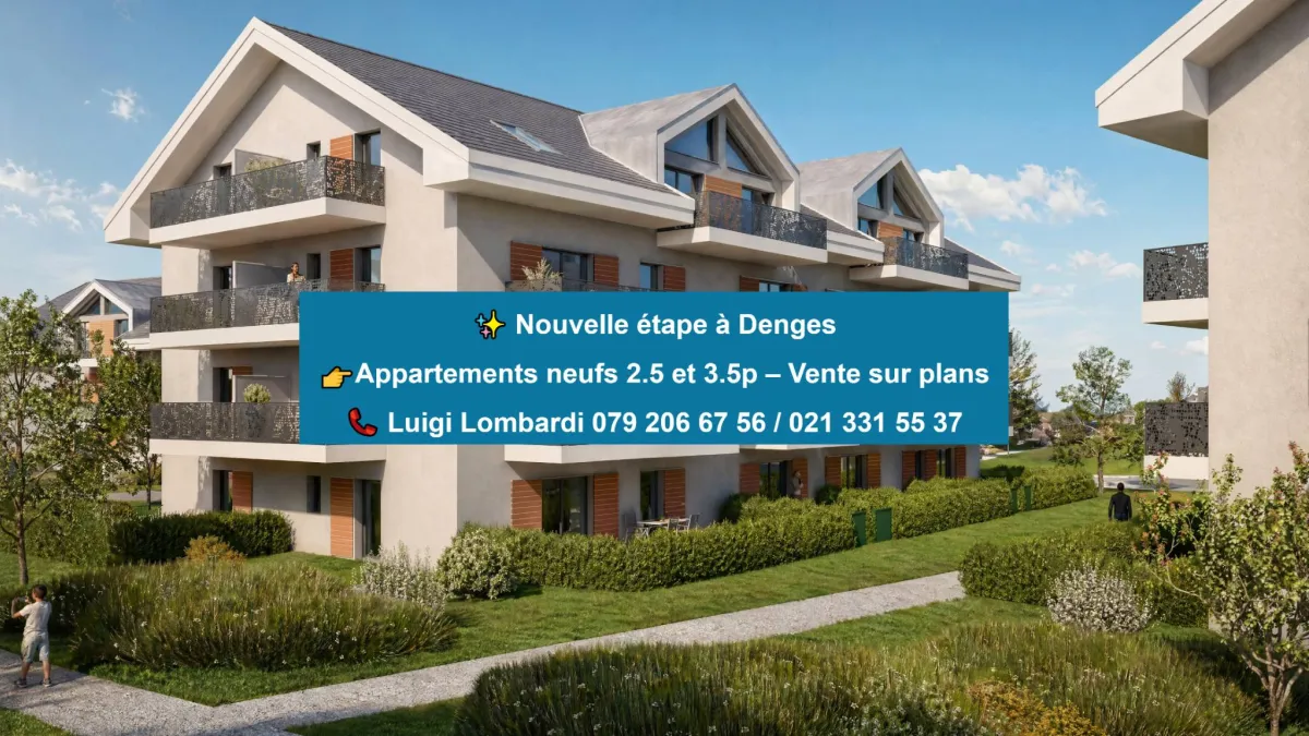 3.5 pièces traversant neuf avec balcon à Denges