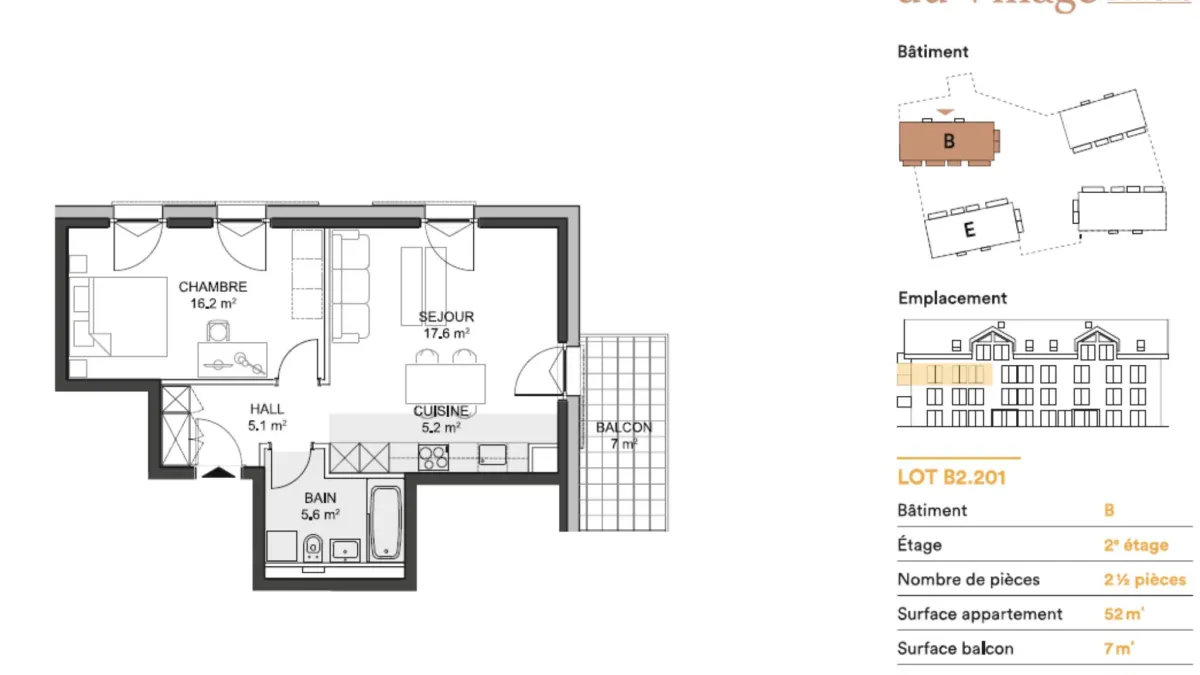  2.5 pièces neuf avec balcon à Denges 