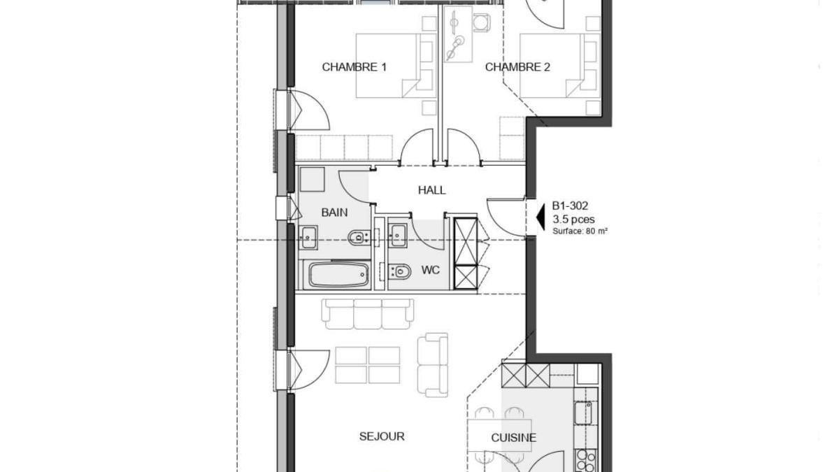  3.5 pièces neuf sous-combles avec balcon à Denges 