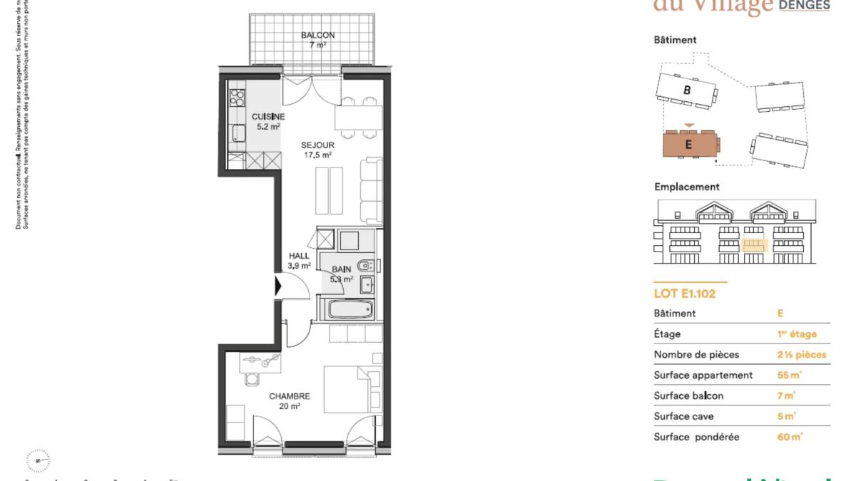 Bel appartement neuf de 2.5 pièces traversant avec balcon