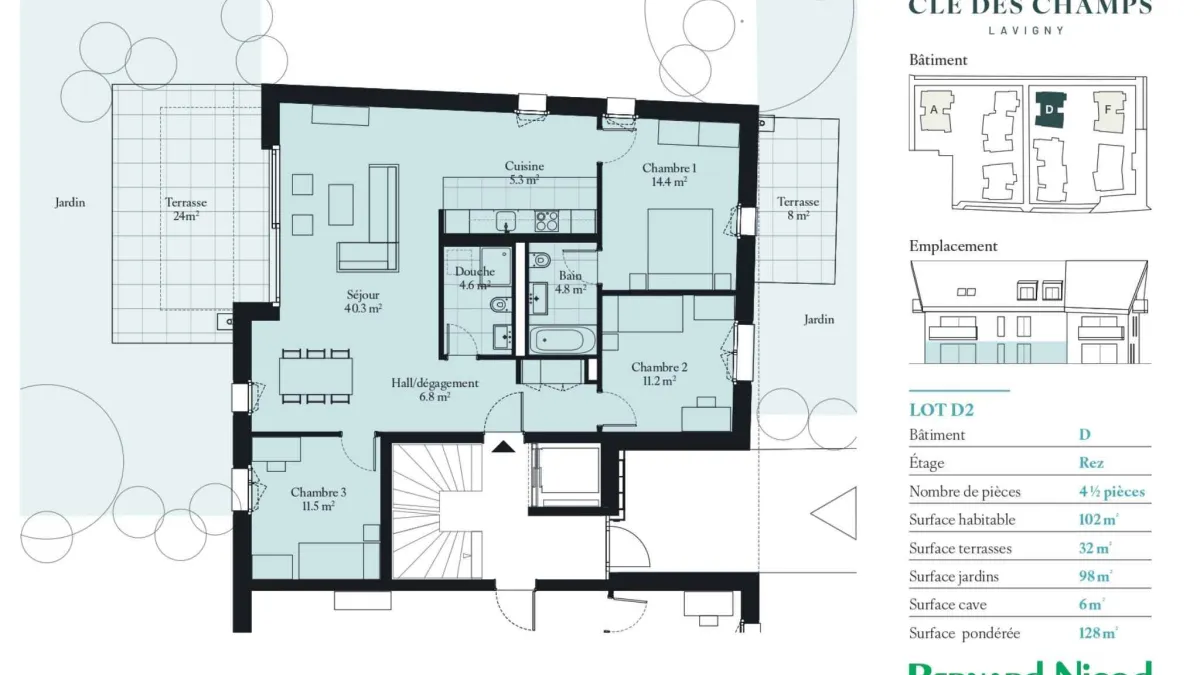 Nouvelle promotion : Appartement de 4.5 pièces avec terrasse et jardin 