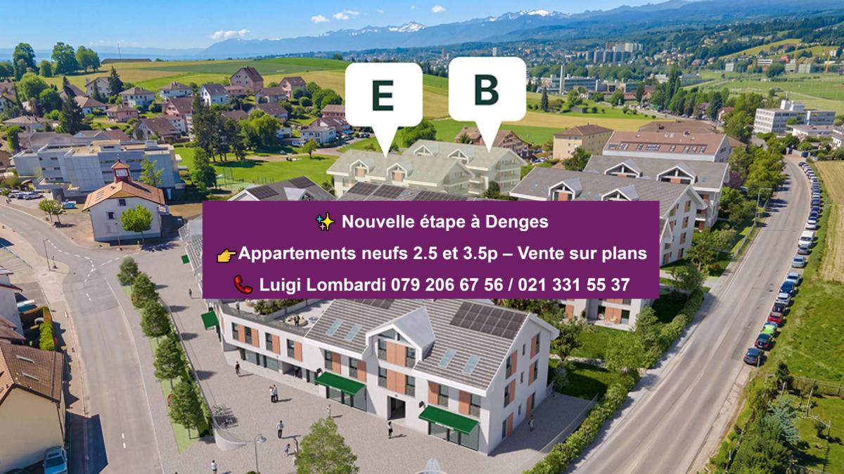 Bel appartement neuf de 2.5 pièces en angle avec deux grands balcons