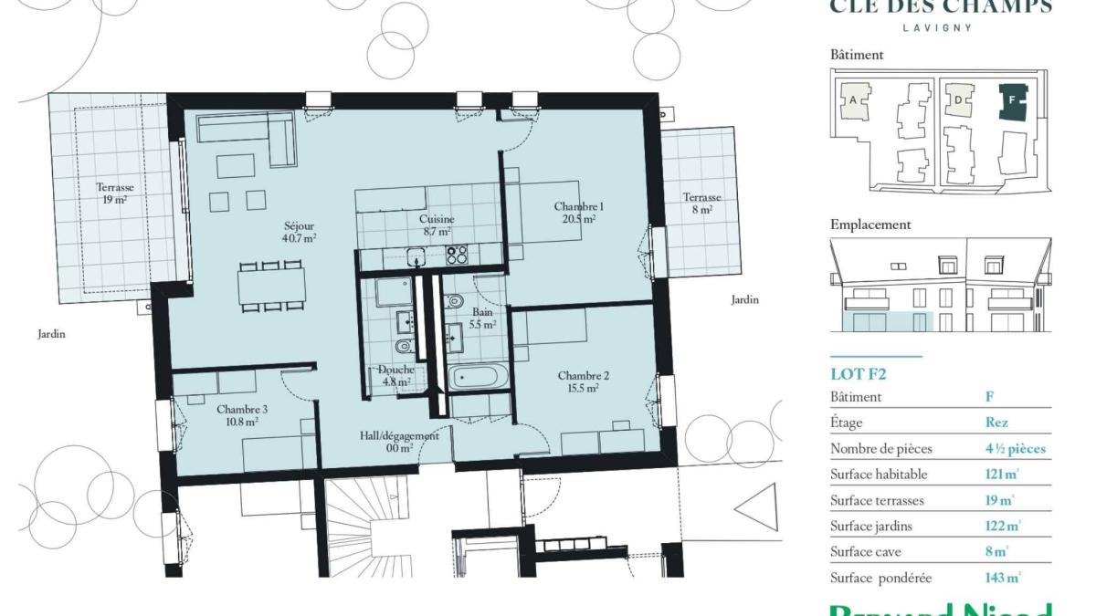 Appartement de 4.5 pièces avec terrasse et jardin 