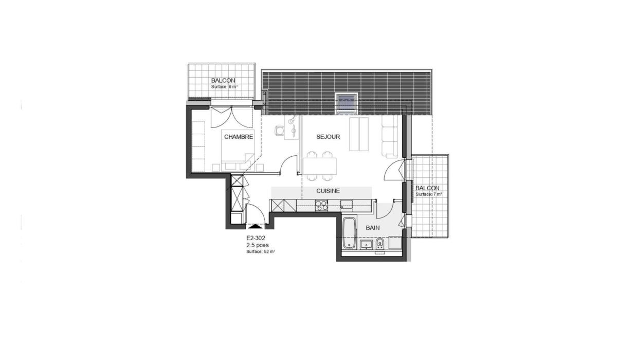 Charmant 2,5 pièces sous combles avec 2 balcons