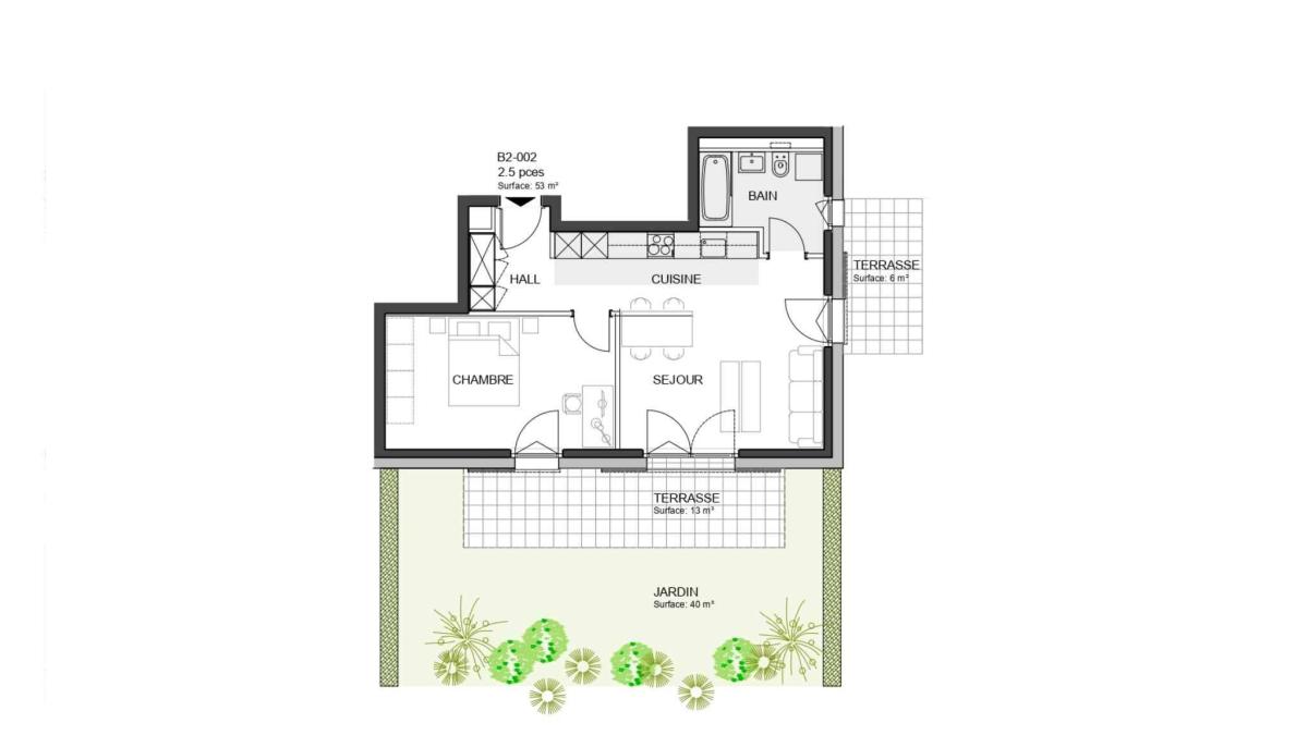 Nouvelle promotion : Appartement de 2.5 pièces avec terrasse et jardin