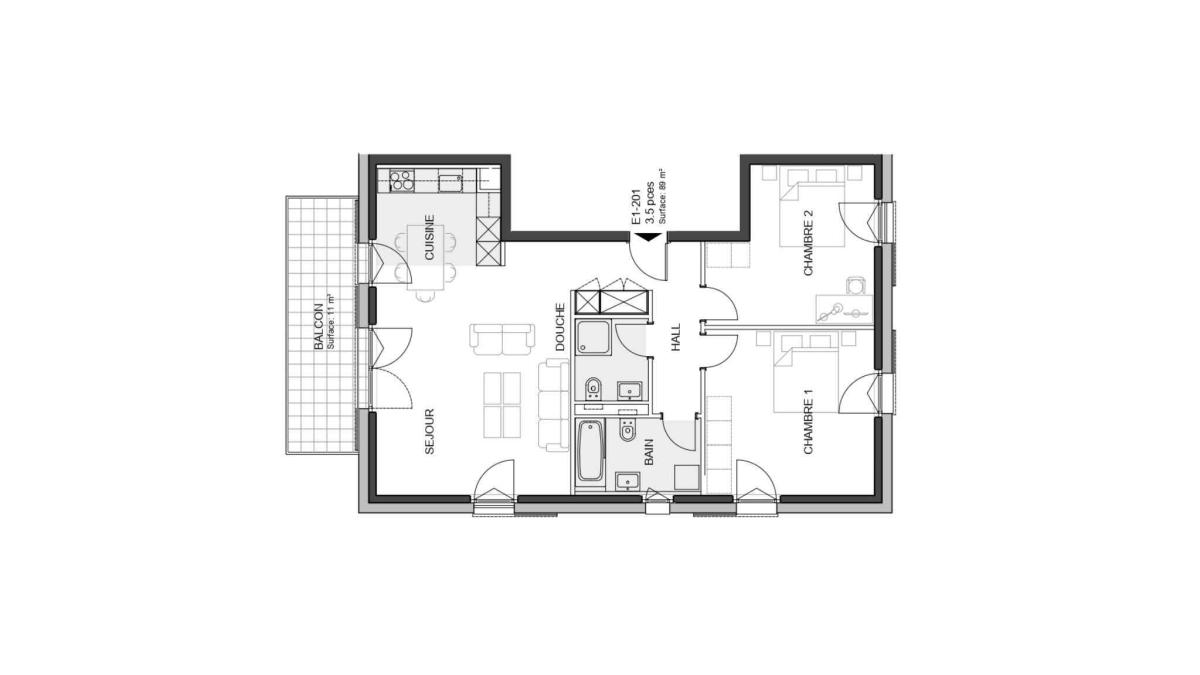 Nouvelle promotion : Appartement de 3.5 pièces avec balcon
