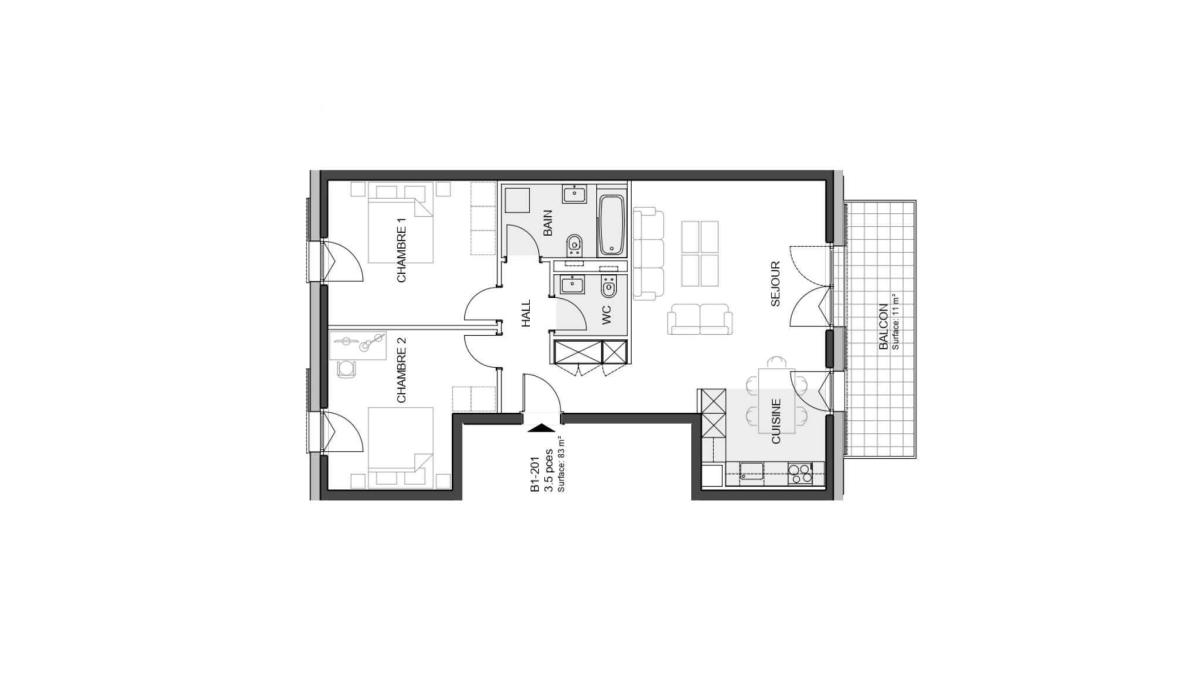 Nouvelle promotion : Appartement de 3.5 pièces avec balcon