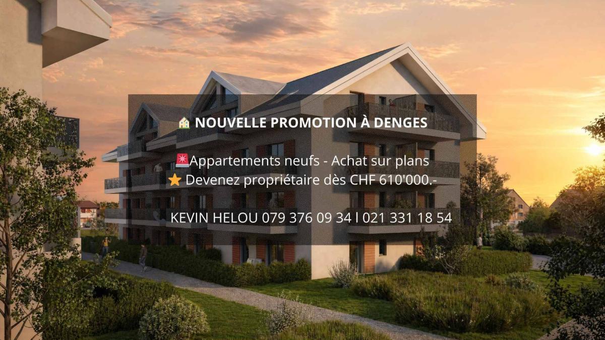 Appartement 3,5 pièces neuf en rez-de-jardin avec terrasse.