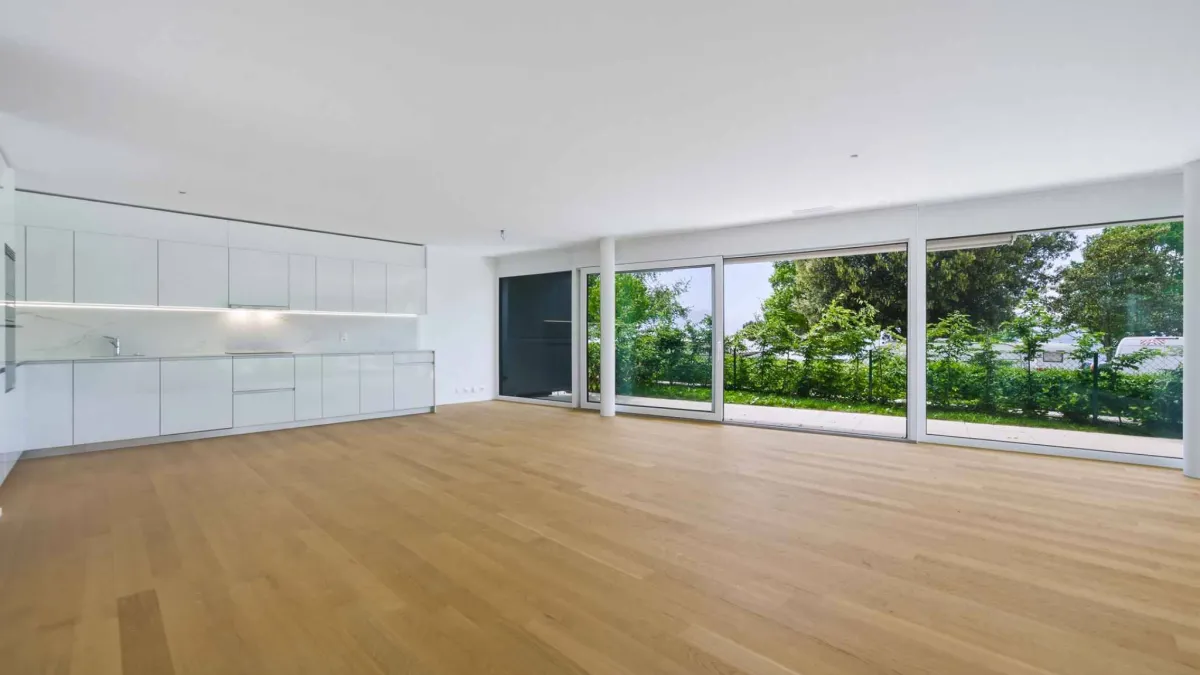 Appartement neuf de standing - 5.5 pièces en angle avec terrasse et jardin privatif