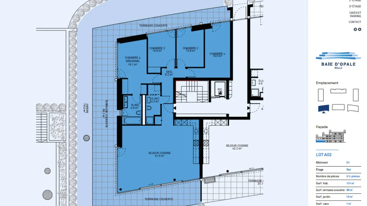 Appartement neuf de standing - 5.5 pièces en angle avec terrasse et jardin privatif