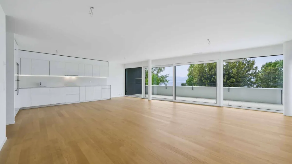 Appartement neuf de standing - 4.5 pièces en angle avec balcon de 76m² - Vue lac