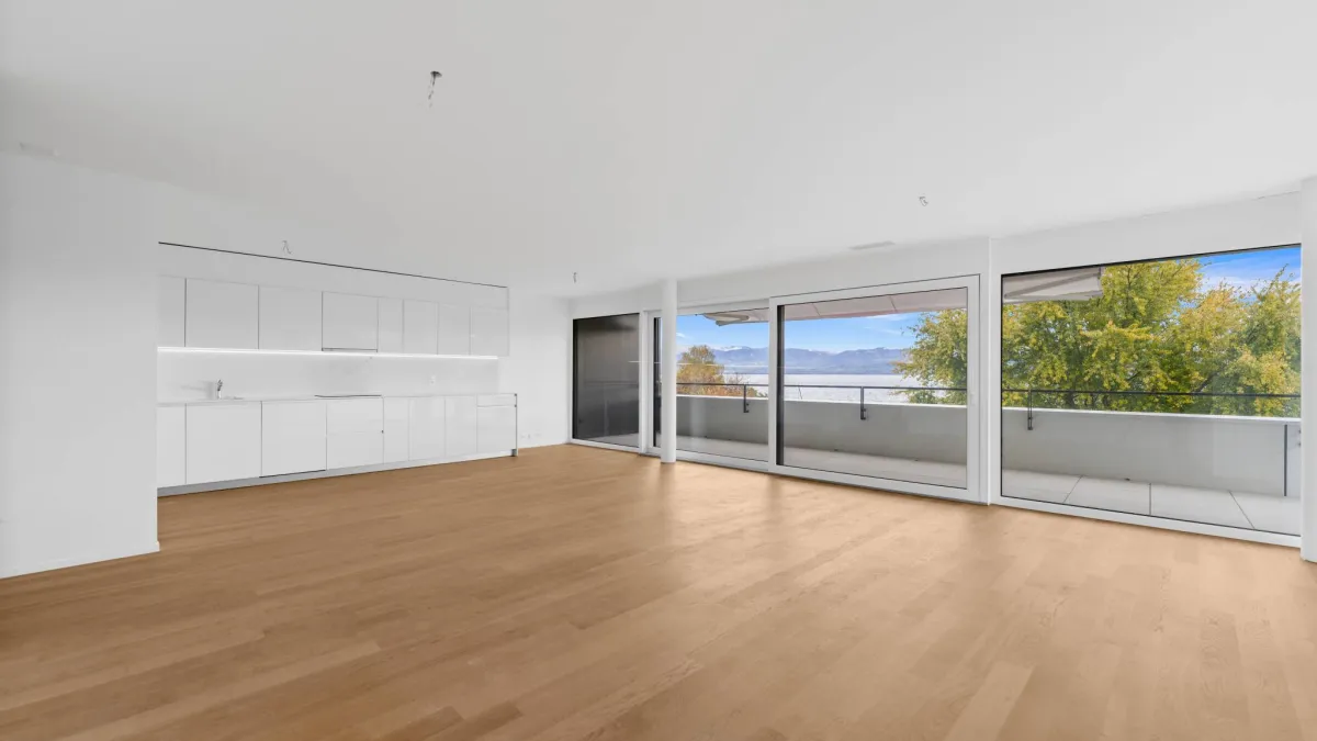 Appartement neuf de standing - 4.5 pièces en angle avec balcon de 76m² - Vue lac
