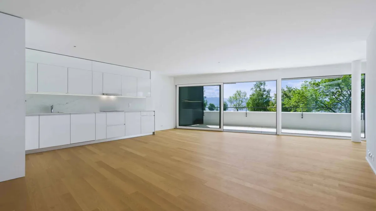 Appartement neuf traversant de 3.5 pièces avec deux balcons - Vue lac Léman