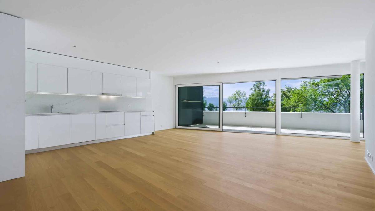 Appartement neuf traversant de 3.5 pièces avec deux balcons - Vue lac Léman