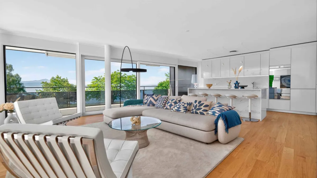 Appartement neuf en angle de 5.5 pièces avec terrasse de 200m² - Vue lac Léman