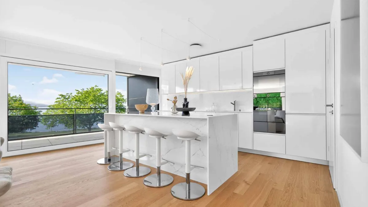 Appartement neuf en angle de 5.5 pièces avec terrasse de 200m² - Vue lac Léman