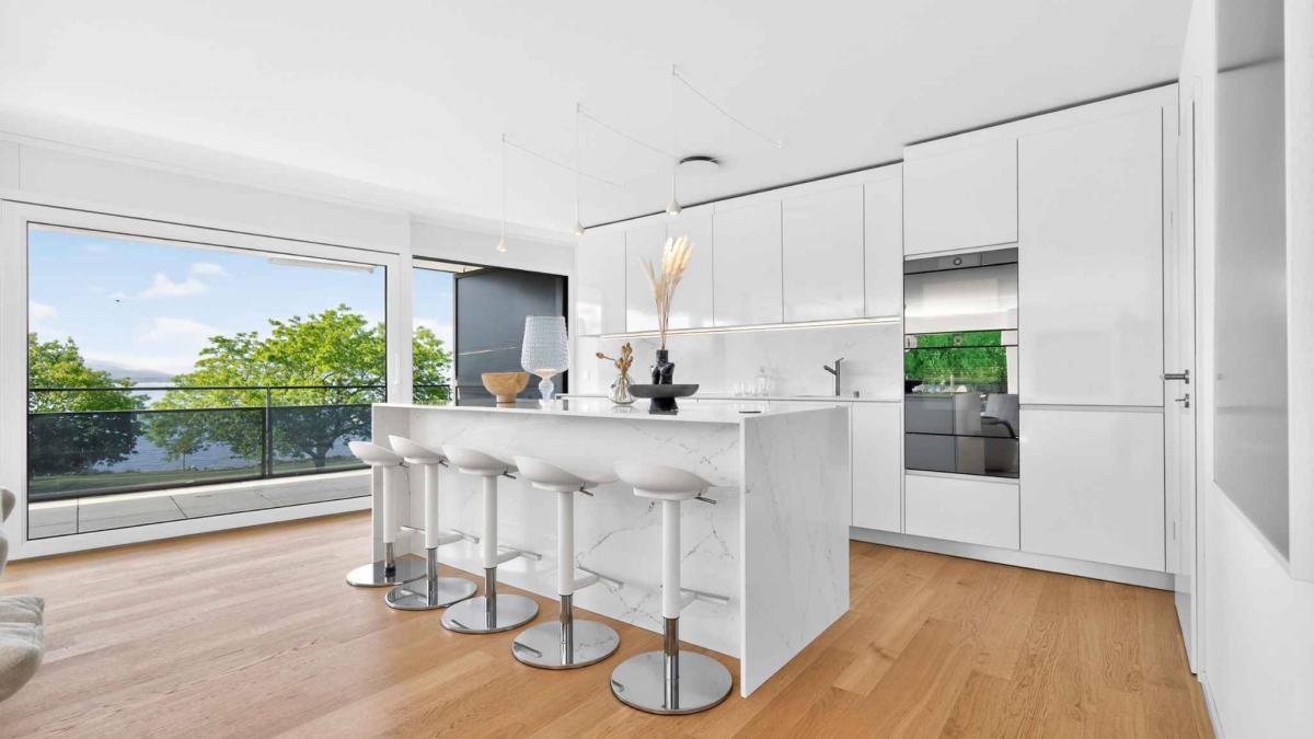 Appartement neuf en angle de 5.5 pièces avec terrasse de 200m² - Vue lac Léman